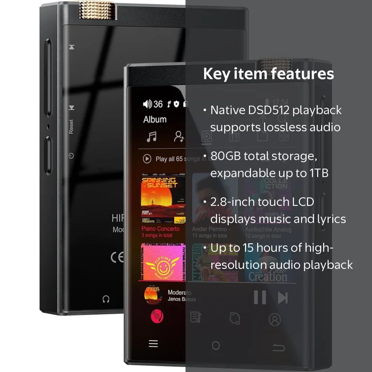 80GB Hi-Fi MP3 Player, Oilsky Spotify MP3 Player with Bluetooth