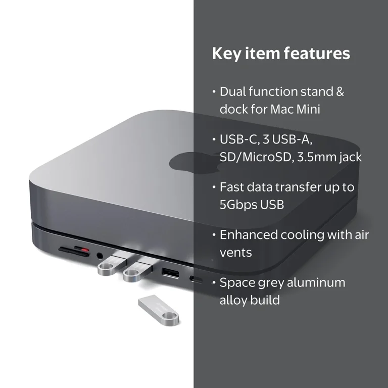 Type-C Aluminum Stand Hub for Mac Mini: Electronics - Walmart.com
