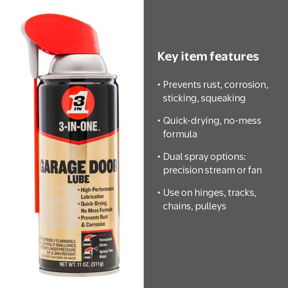 3-IN-ONE Garage Door Lubricant, Quick-Drying Spray, Rust