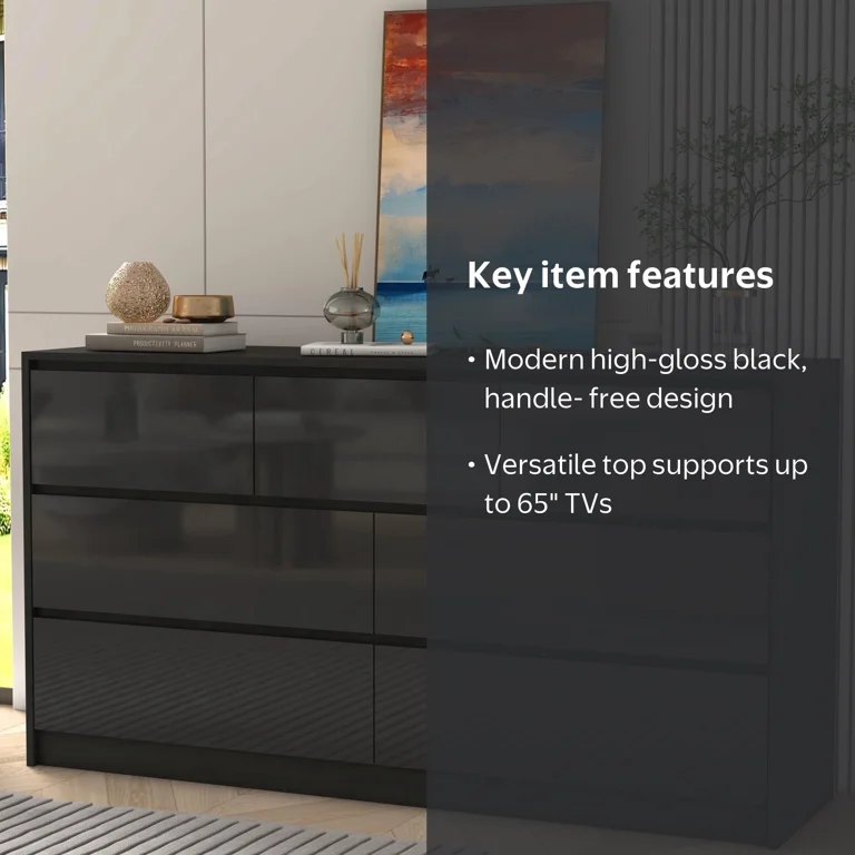 Blotout, Dresser, 55 inches, Black high-gloss finish - Walmart.com