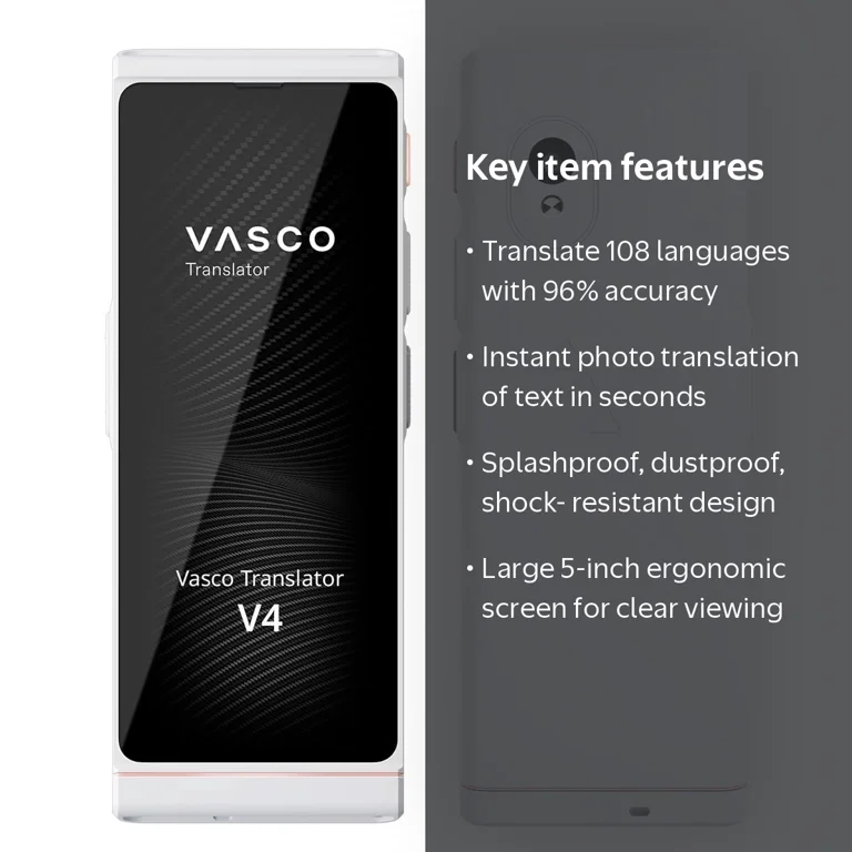 Vasco V4 Portable 108-Language Translator Device with Free