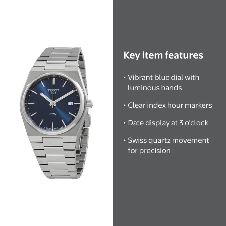 Tissot PRX 1853 Watch, Blue Dial, Swiss Stainless Steel, Quartz