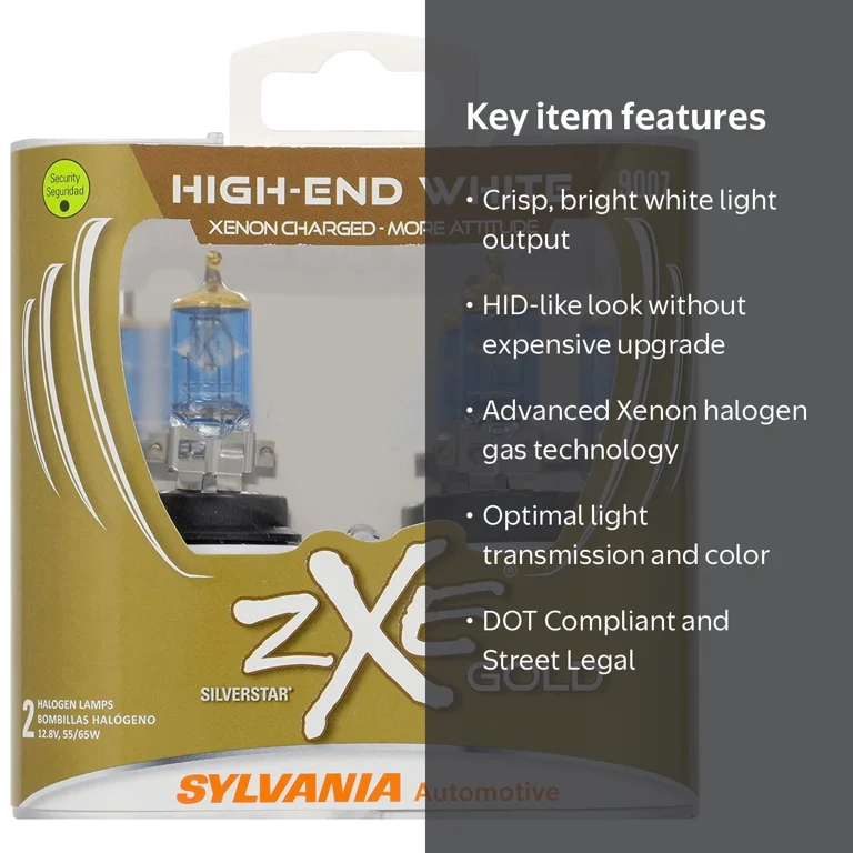 Sylvania, Headlight Bulb, 9007 SilverStar zXe GOLD, Bright White Sylvania, Headlight Bulb, 9007 SilverStar zXe GOLD, Bright White