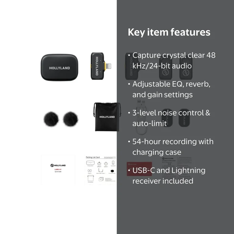 Hollyland LARK A1 Wireless Microphone System with USB-C and
