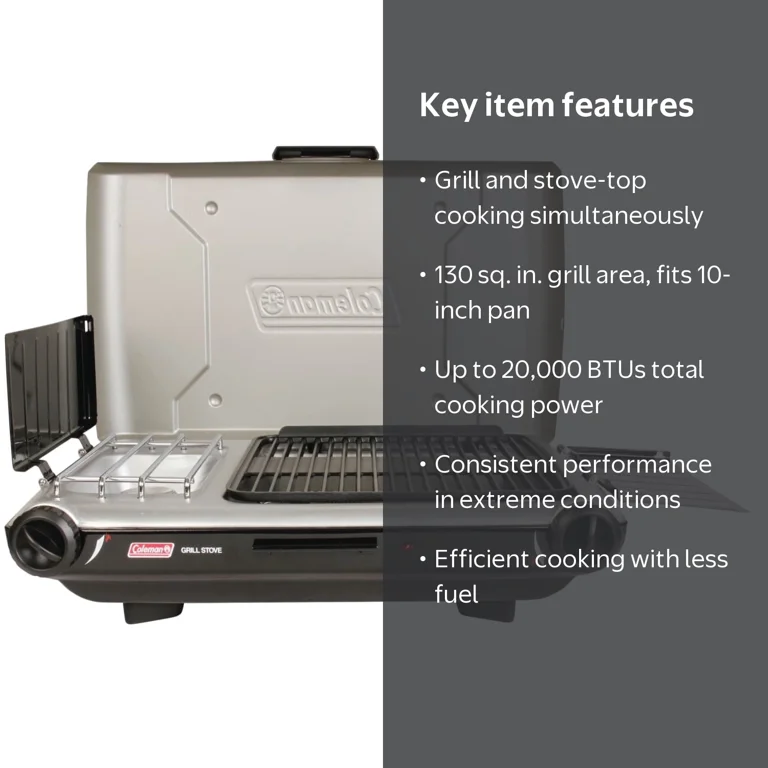 Tabletop Propane Camping 2-in-1 Grill/Stove, 2-Burner - Walmart