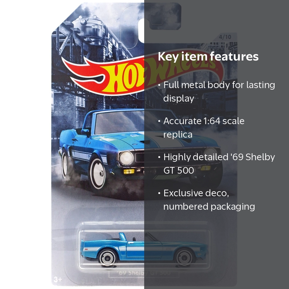 Hot Wheels American Steel '69 Shelby GT 500 Diecast Car - Walmart.com