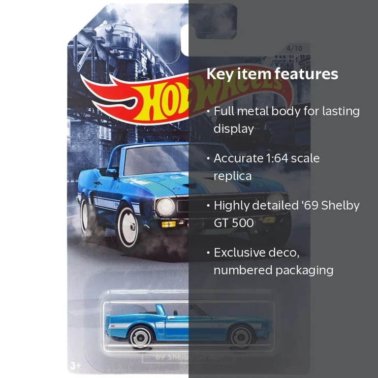 Hot Wheels American Steel '69 Shelby GT 500 Diecast Car - Walmart.com