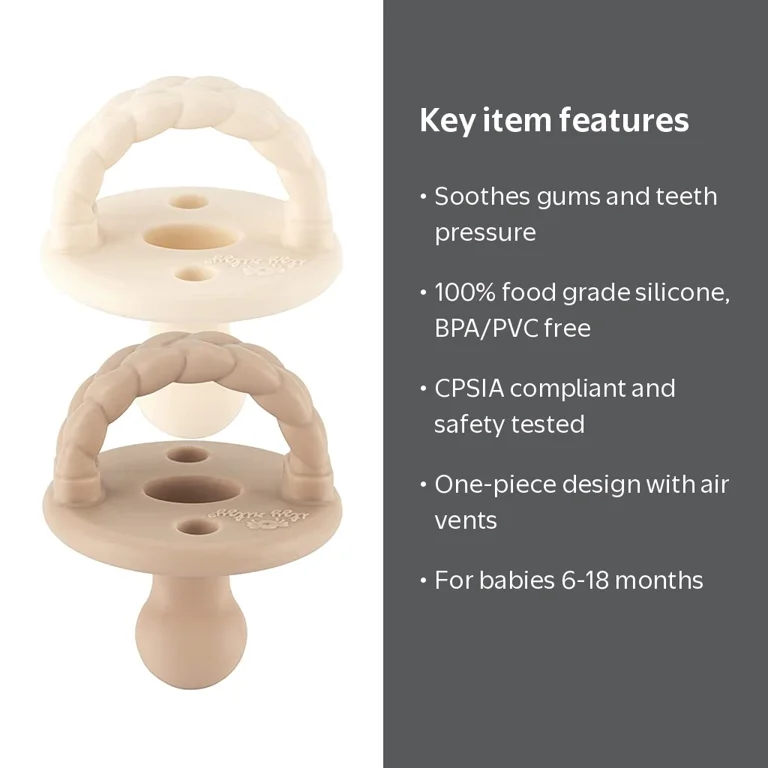 Itzy Ritzy Orthodontic Silicone Pacifier - 6-18m Toast