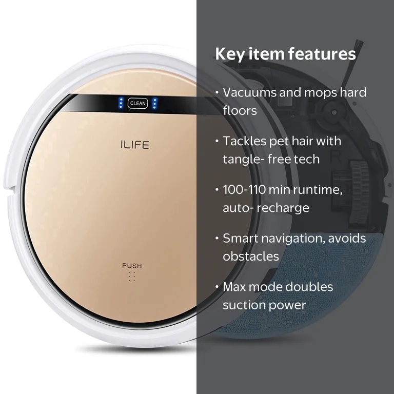 ILIFE V5s Pro-W Robot Vacuum and Mop 2 in 1 Cleaner with Water