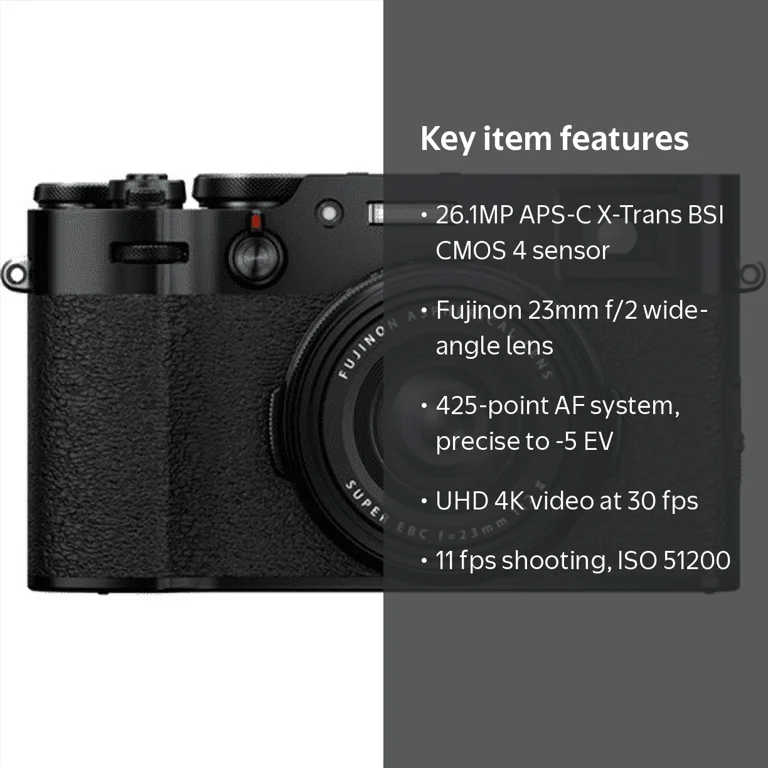 Fujifilm X100V 26.1MP 4K Digital Camera Black - Compact