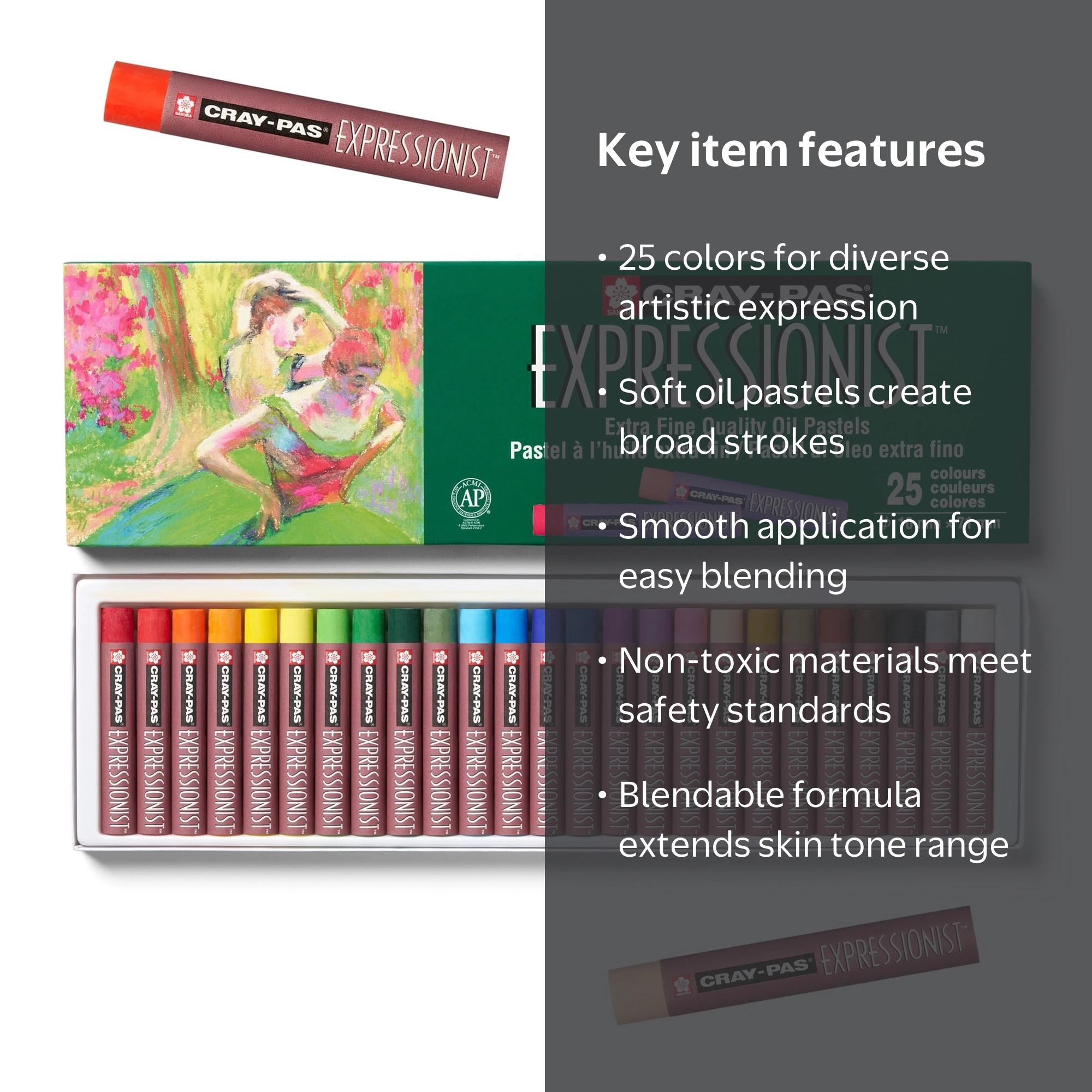 Sakura, Oil Pastel Set, 25 Colors, Soft, Expressionist for Artists