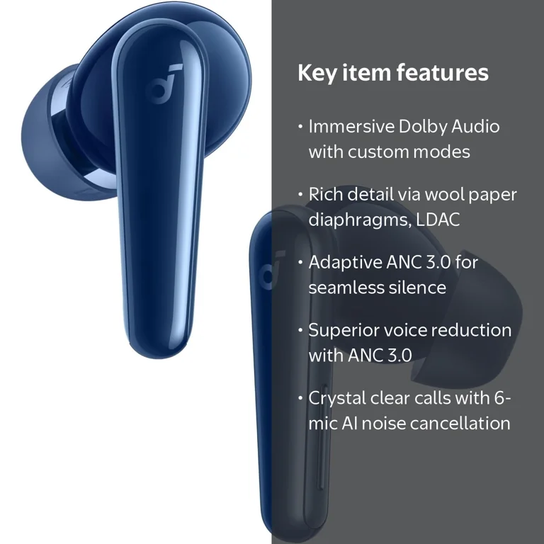 Soundcore Liberty 5 Noise-Cancelling Wireless Earbuds, Adaptive