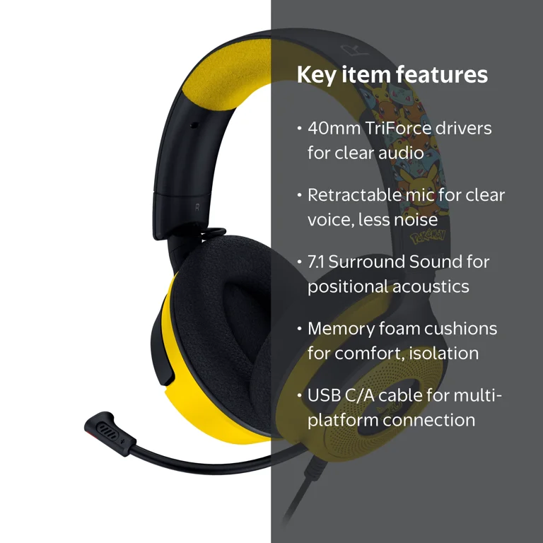 Razer Kraken V4 X USB Wired Gaming Headset, Pokémon Kanto Starters