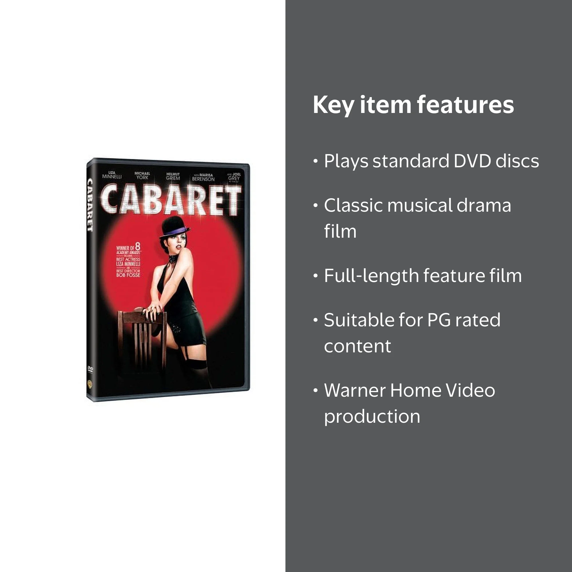 Warner DVD, CABARET, Music & Performance, PG, Musical - Walmart.com