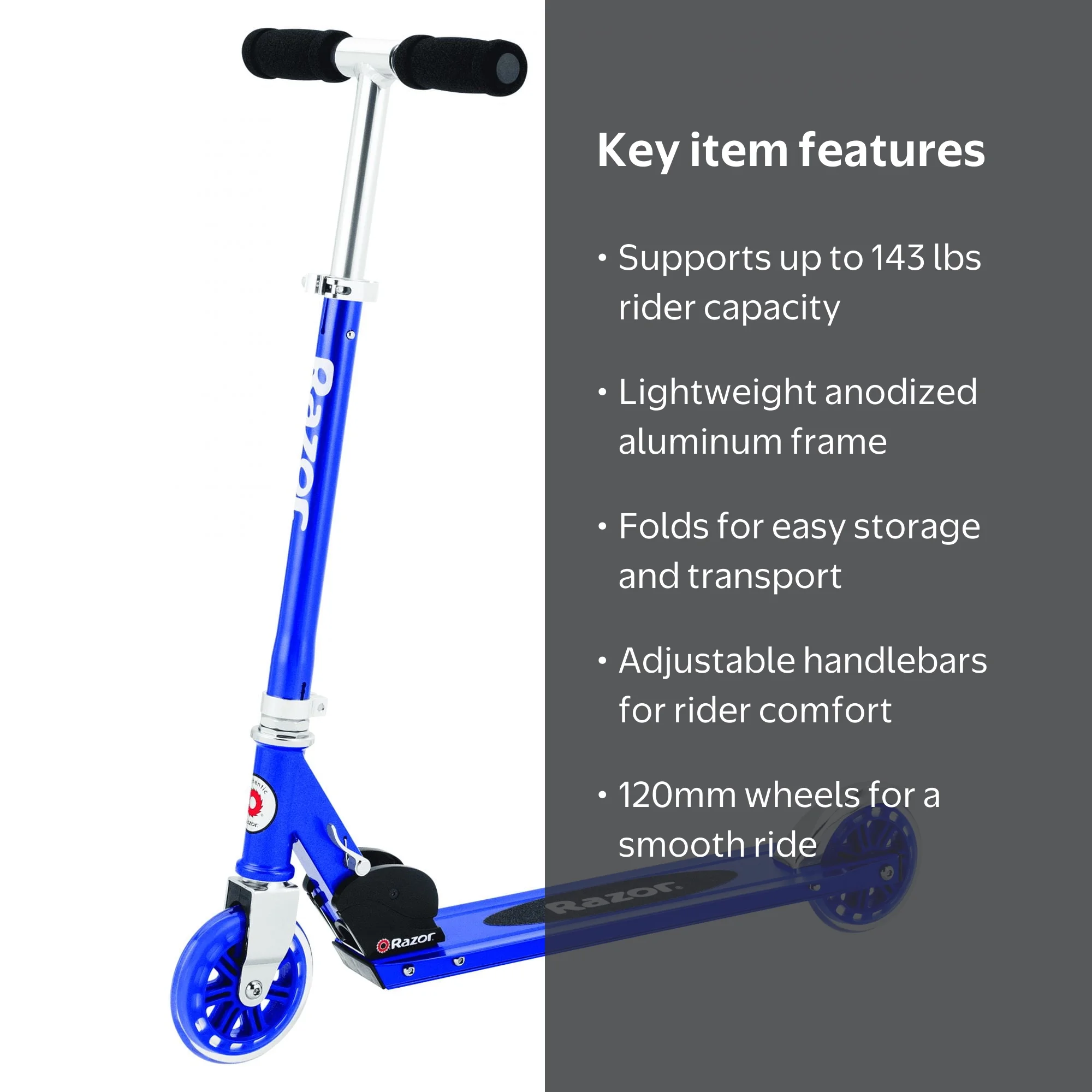 Razor, Kick Scooter, A125, Lightweight Foldable Aluminum - Walmart.com