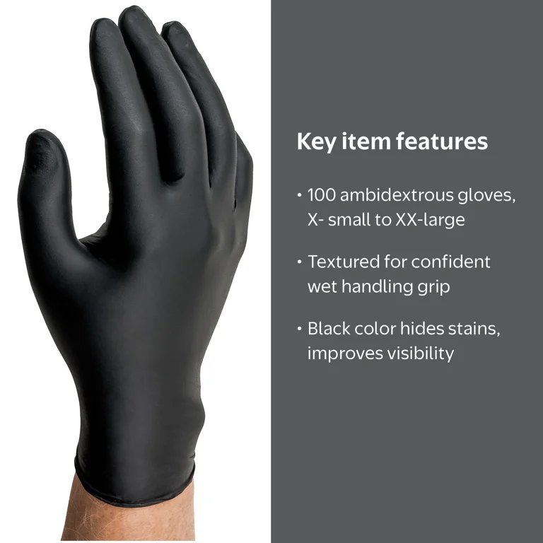 Ansell Microflex MidKnight MK-296 Disposable Nitrile Gloves, Max