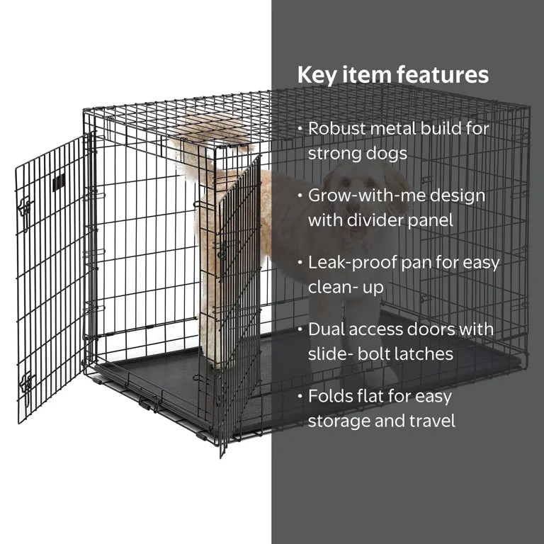 MidWest Homes For Pets, Heavy Duty Plastic Dog Crate, 48