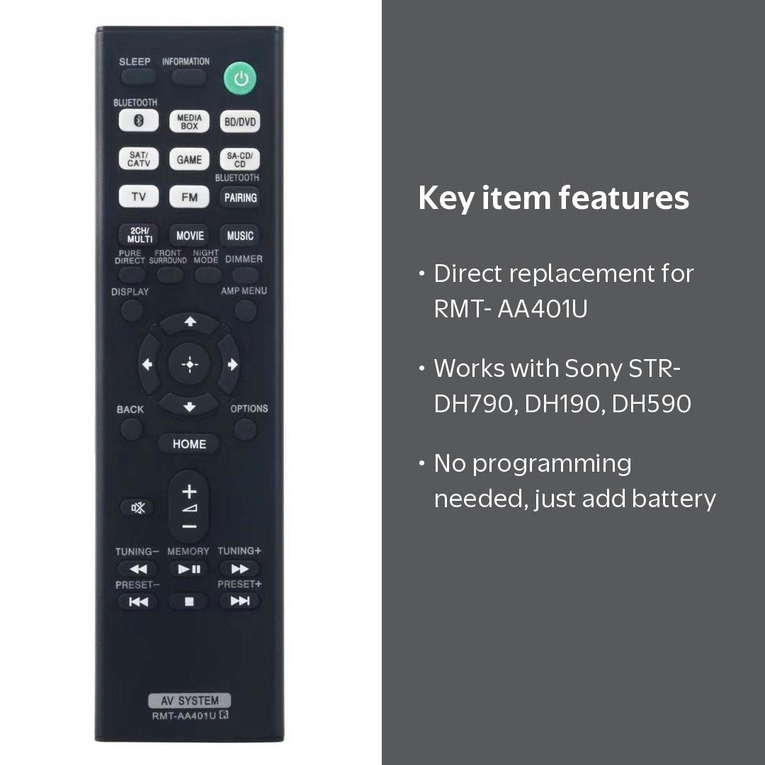 RMT-AA401U Remote Control for Sony AV Receiver STR-DH790/190/590