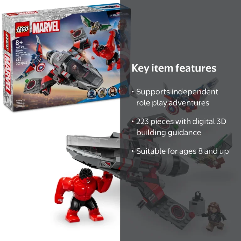 LEGO Marvel Captain America vs. Red Hulk Battle Set, 76292, 223