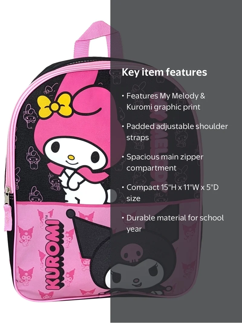 hello kitty 15 backpack Kitty® Hello Friends first – Evitas items size 15 x 12 x 3.5 age 3+ Licensed Product adjustable shoulder straps Step into a world of enchantment and imagination with our 15 Backpack Hello Kitty 15