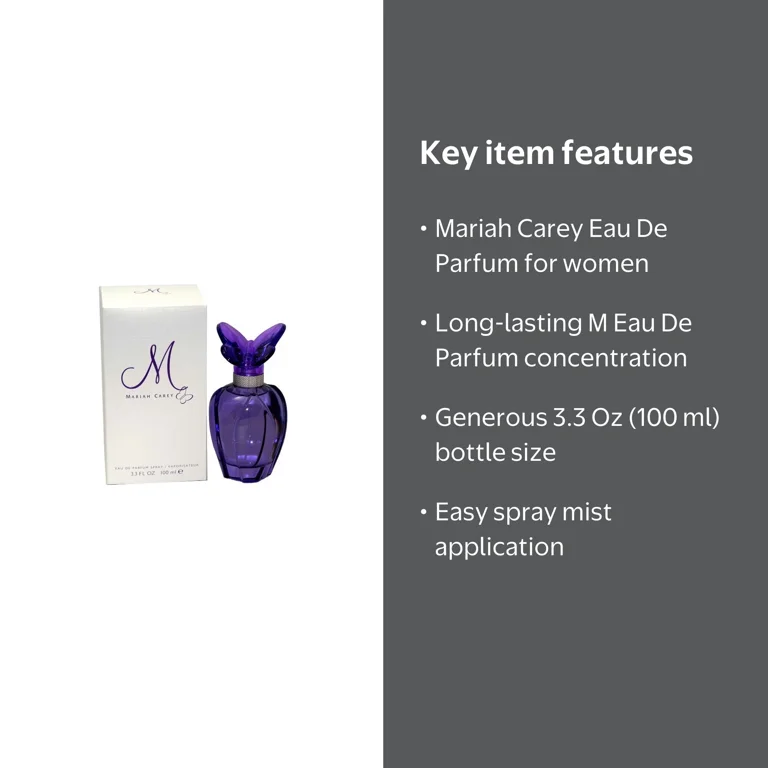 マライア・キャリー　エム　オードパルファム　100ml Mariah Carey M Eau De Parfum Spray for Women, 3.3 Oz / 100 Ml