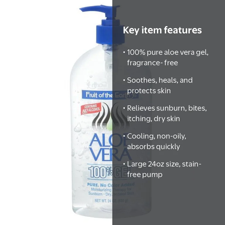 アルファイン　ビートゥエンティ　ジェル Fruit of the Earth Aloe Vera 100% Gel, Dye-Free, 24 oz with Pump