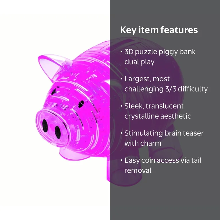 BePuzzled Deluxe Crystal Piggy Bank 3D Puzzle - Walmart.com