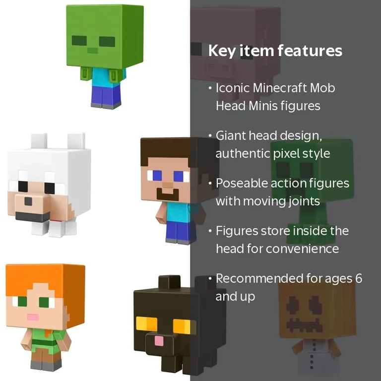 Minecraft Collectible Toys: Mob Head Minis Alex Action Figure