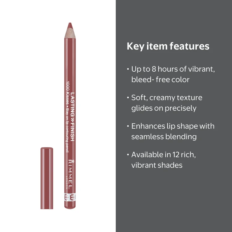 Rimmel London Soft Lasting Finish 1000 Kisses Lip Liner, Spice
