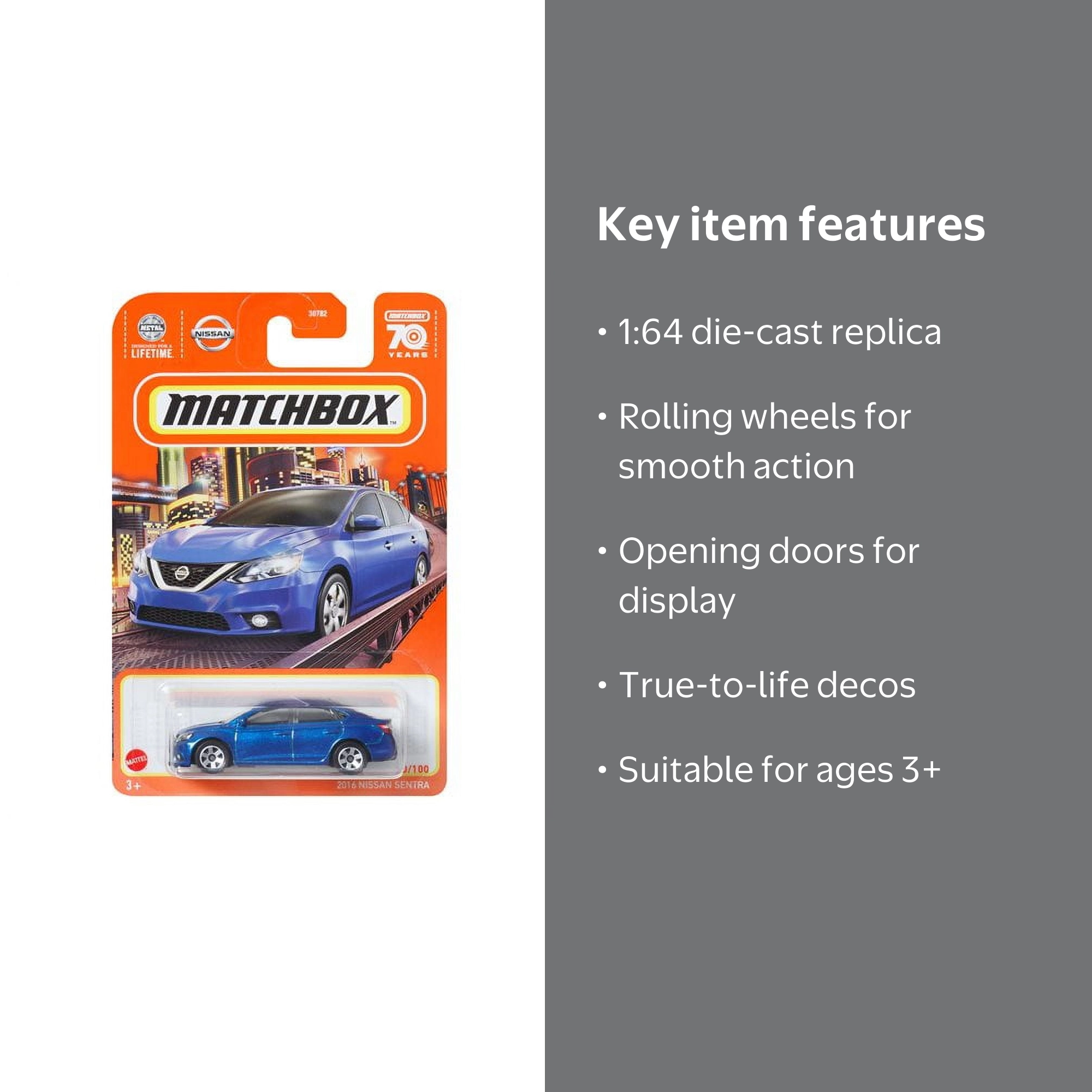 2023 Matchbox Diecast Vehicles - 2016 Nissan Sentra (70/100