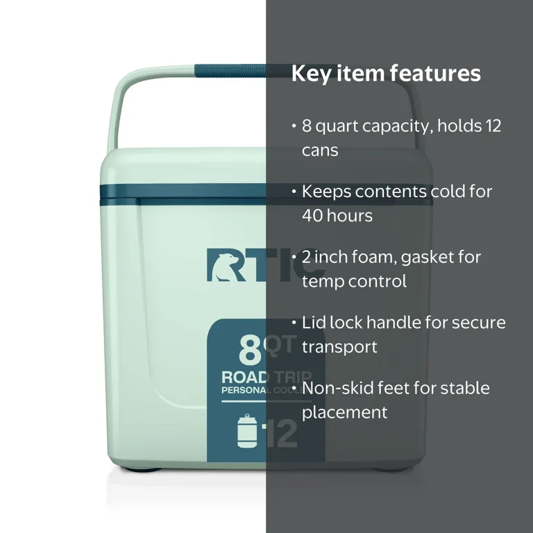 RTIC, Hard-Sided Cooler, 8 QT Fits 12 Cans, Marine Green - Walmart.com