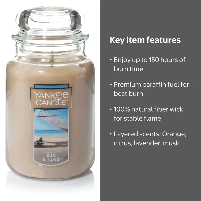Yankee Candle, Large Jar Candle, 22 oz, Sun & Sand¬Æ - Walmart.com