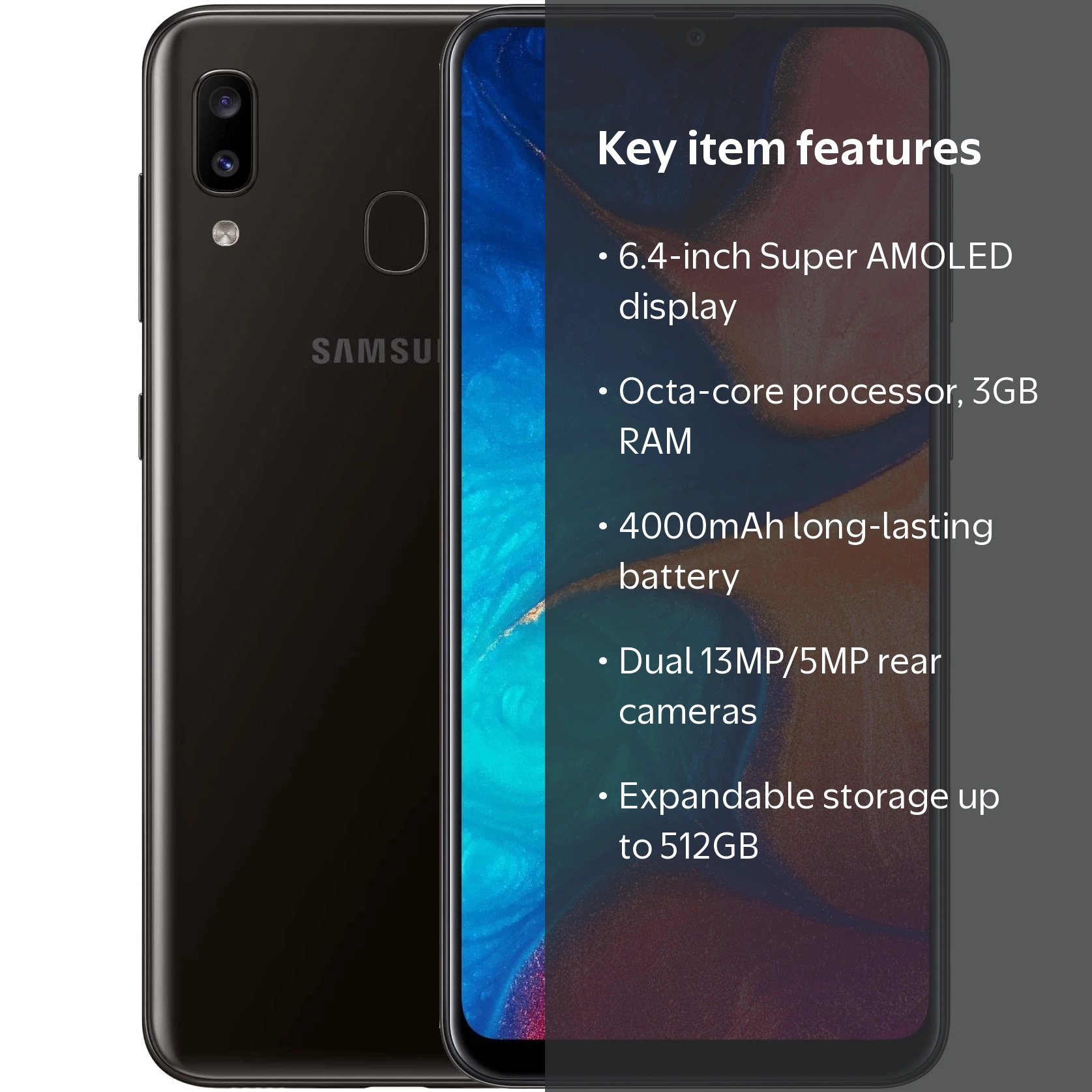 Pre-Owned SAMSUNG Galaxy A20 32GB, Fully Unlocked Black ( Fair