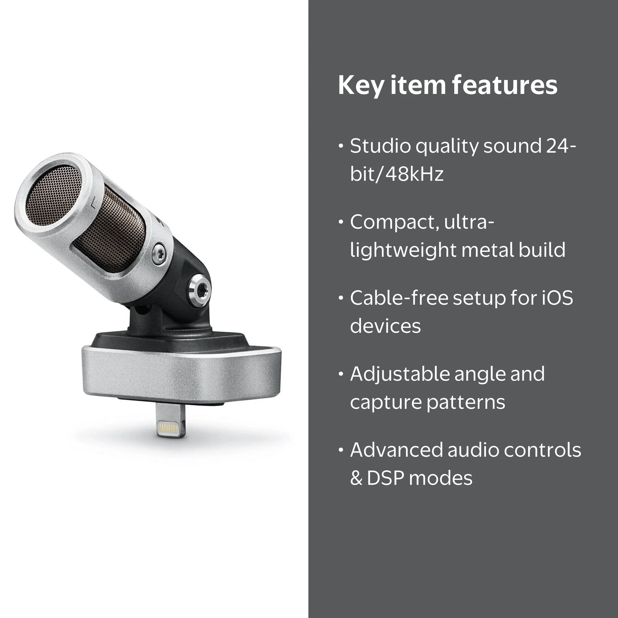 Shure MV88 iOS Digital Stereo Condenser Microphone for Music