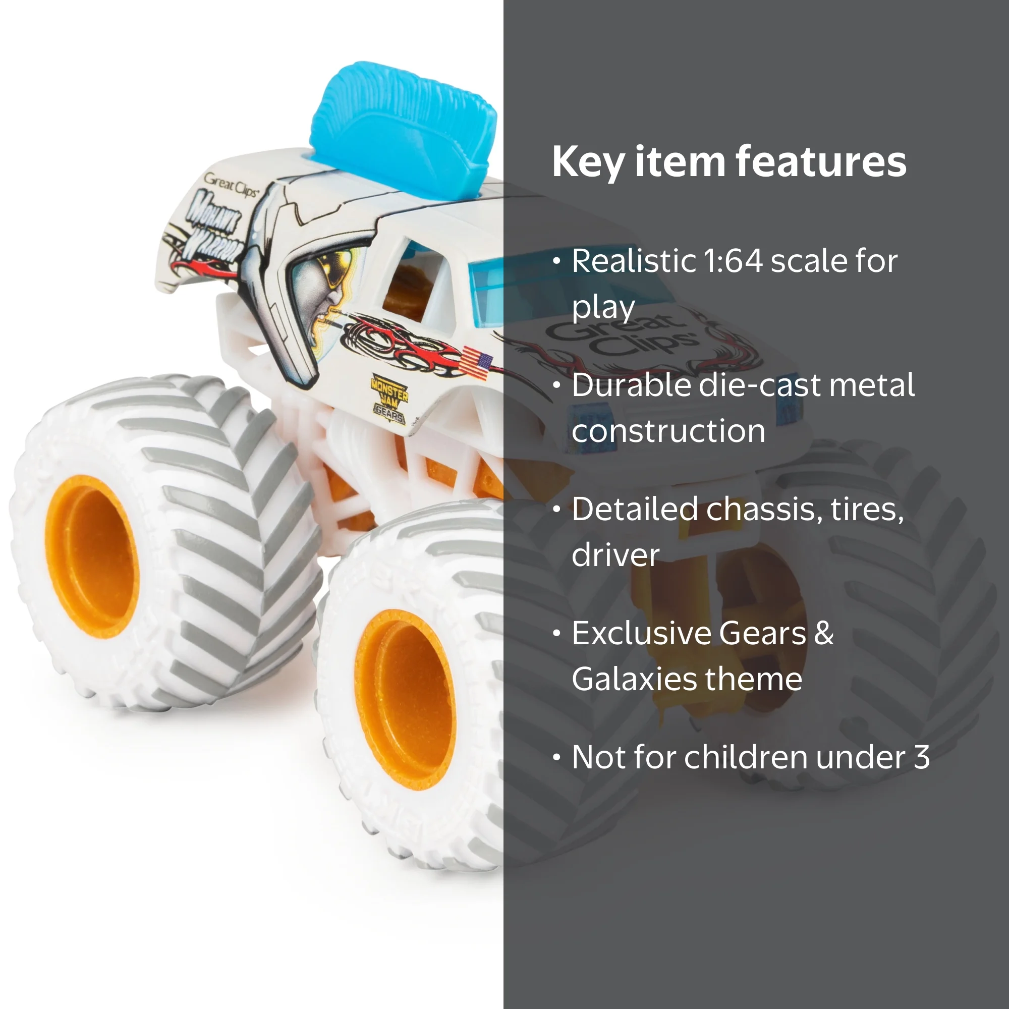 Monster Jam 1:64 Gears and Galaxies Mohawk Warrior (Walmart