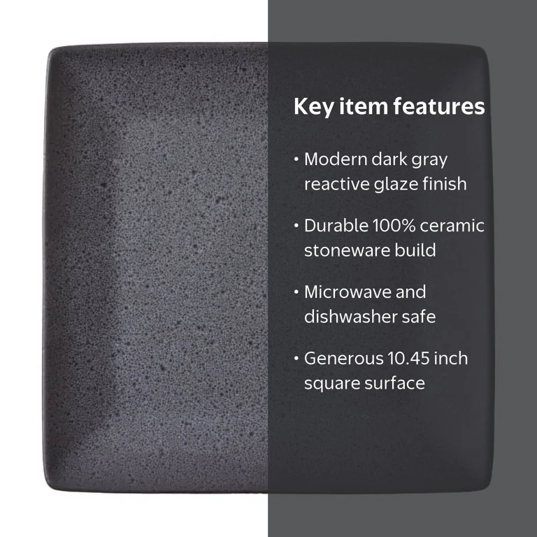 Better Homes & Gardens Dark Gray Square-Shaped Stoneware Dinner