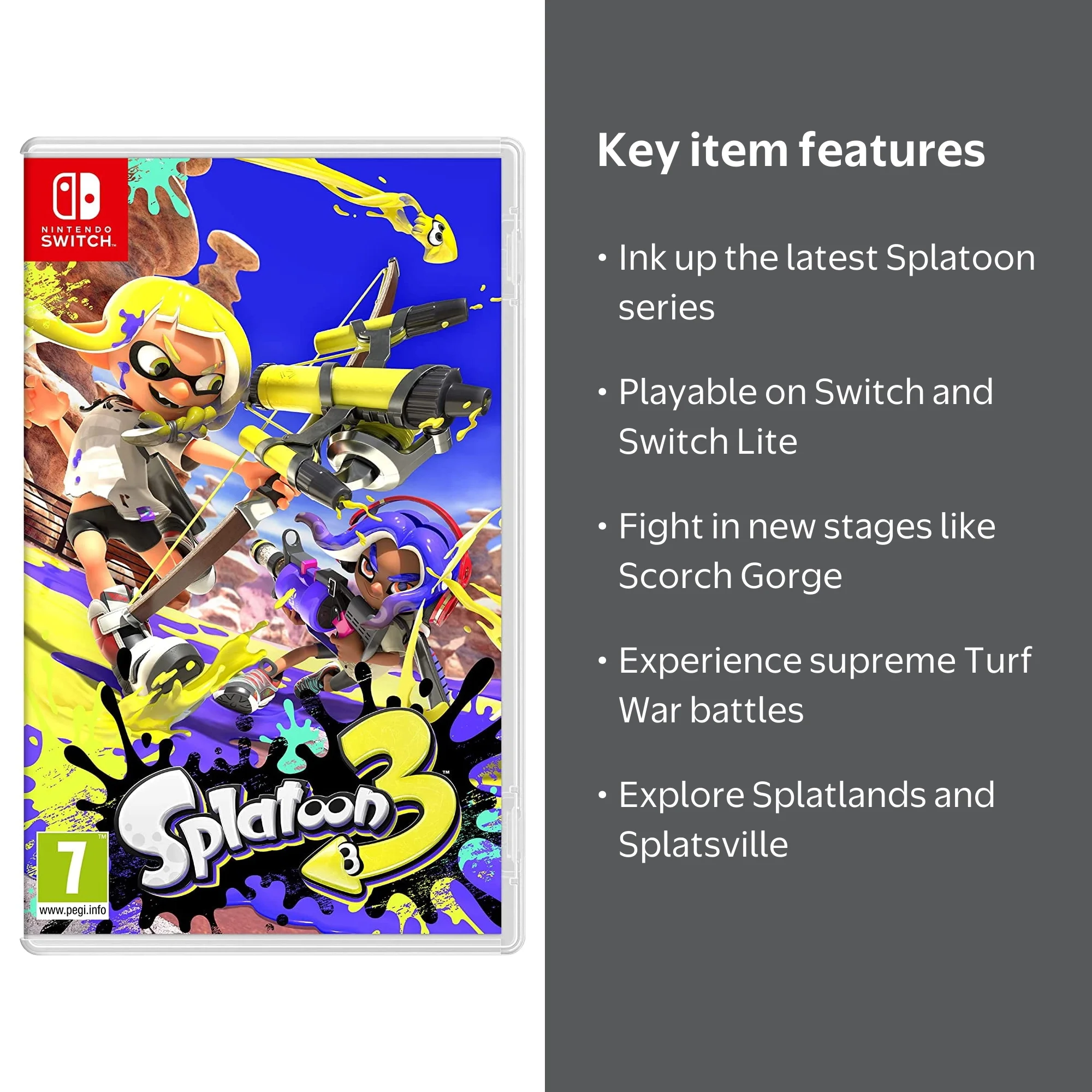 Free Shipping! Nintendo Splatoon 3 for Nintendo Switch and