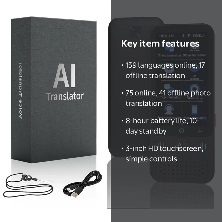 Language Translator Device, Instant Translator No WiFi, AI