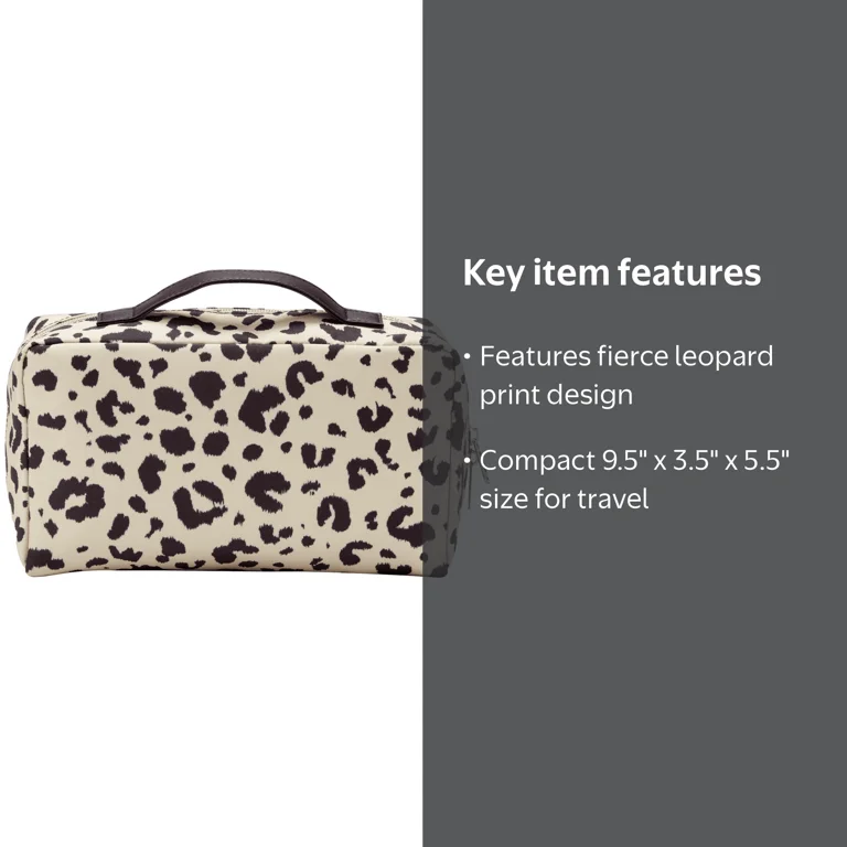 animal print toiletry travel bags PurseN Classic Case tone zippers and pulls give it that little extra something special Clear Coat Toiletry Case-Leopard