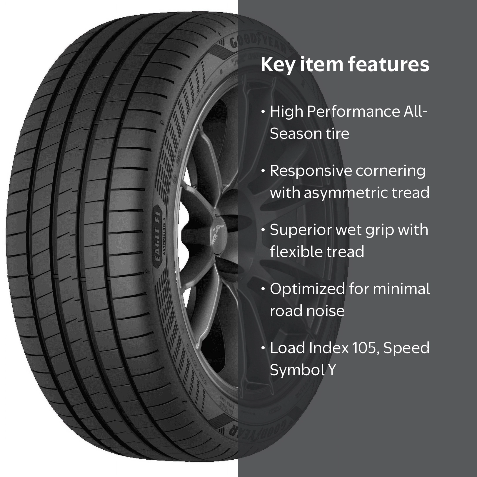 Goodyear Eagle F1 Asymmetric 6 255/45R20 105Y All- Season Tire