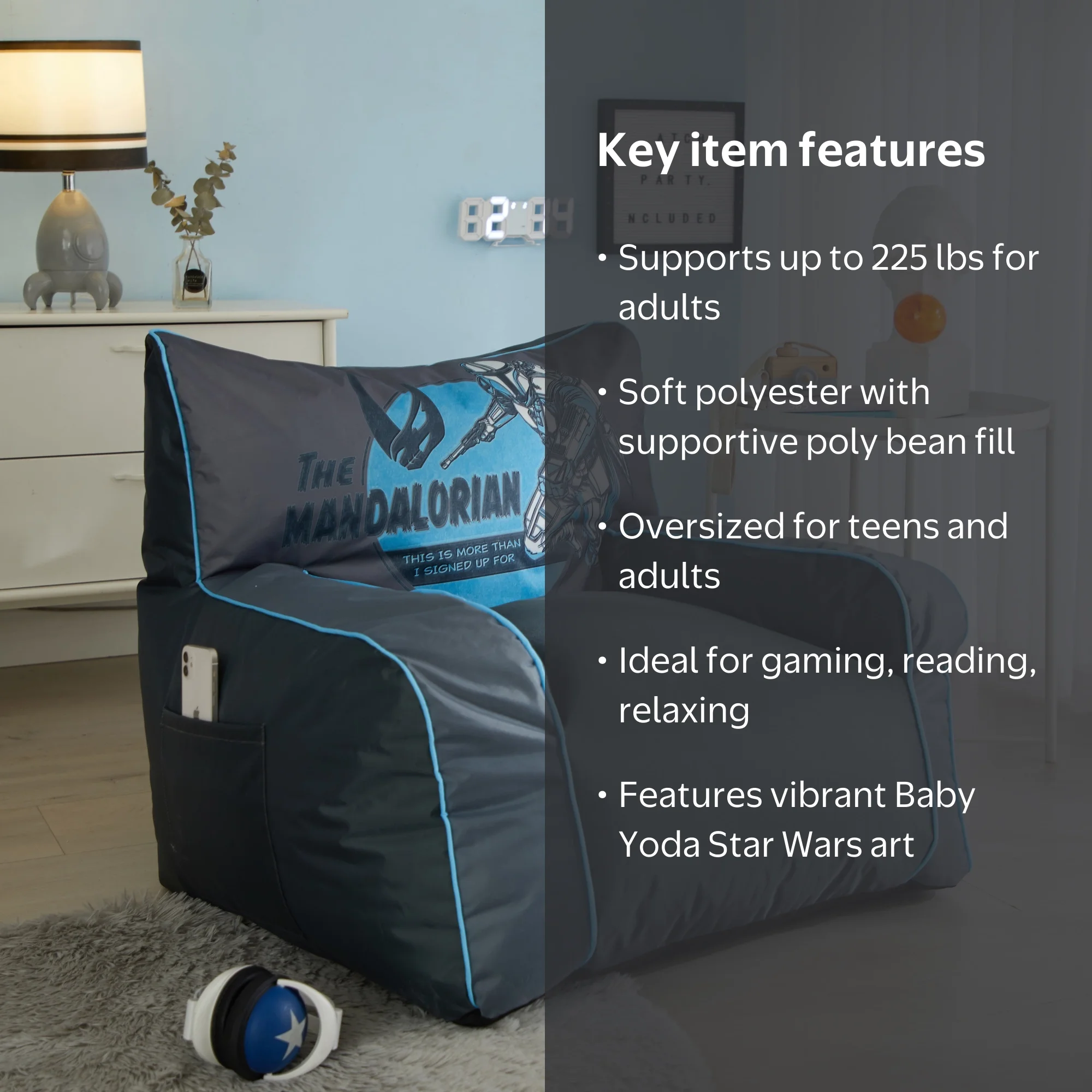Star Wars, Baby Yoda Oversized Gaming Chair, Teen & Adult
