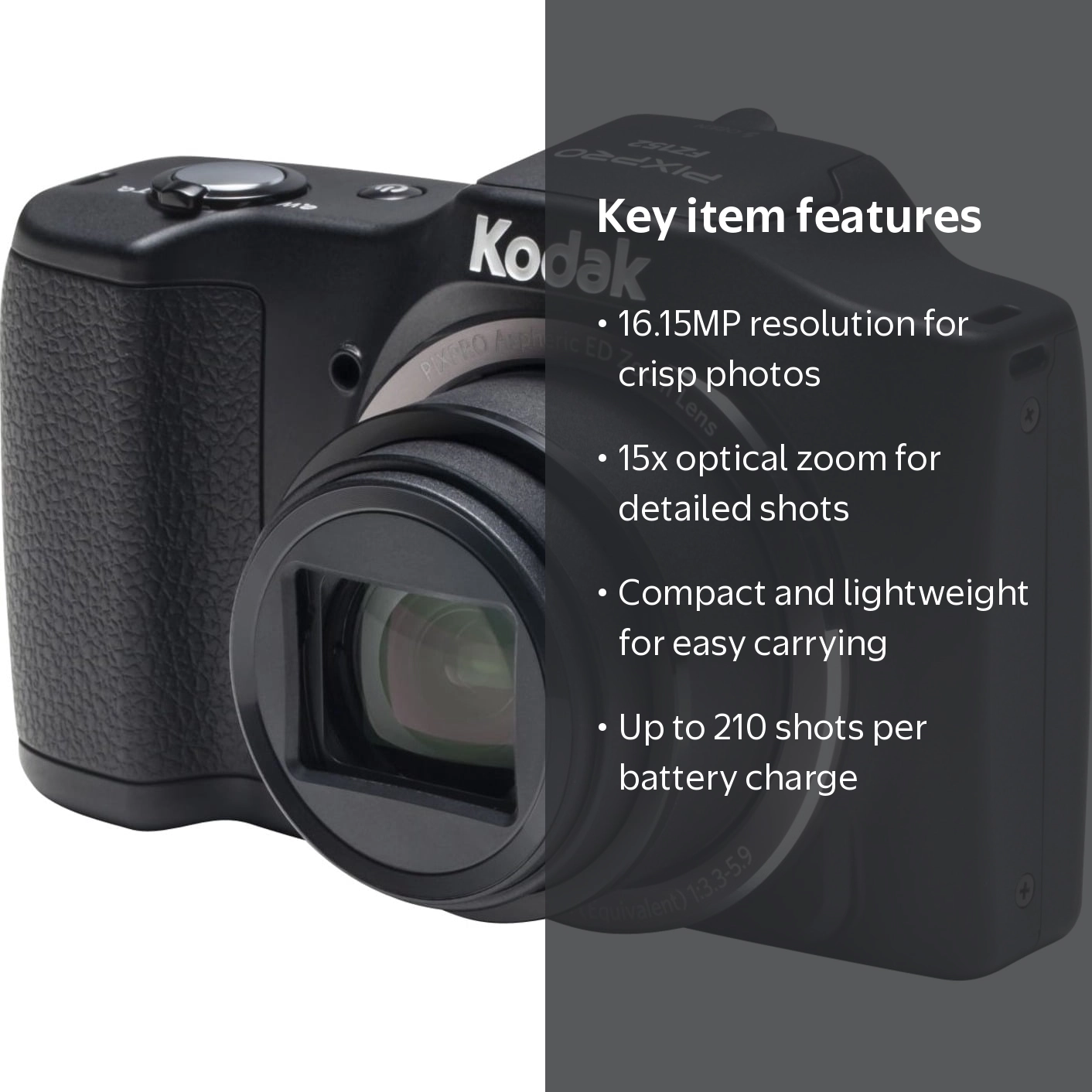 Kodak PIXPRO Digital FZ152 16.2 Megapixel Compact Camera with 15X