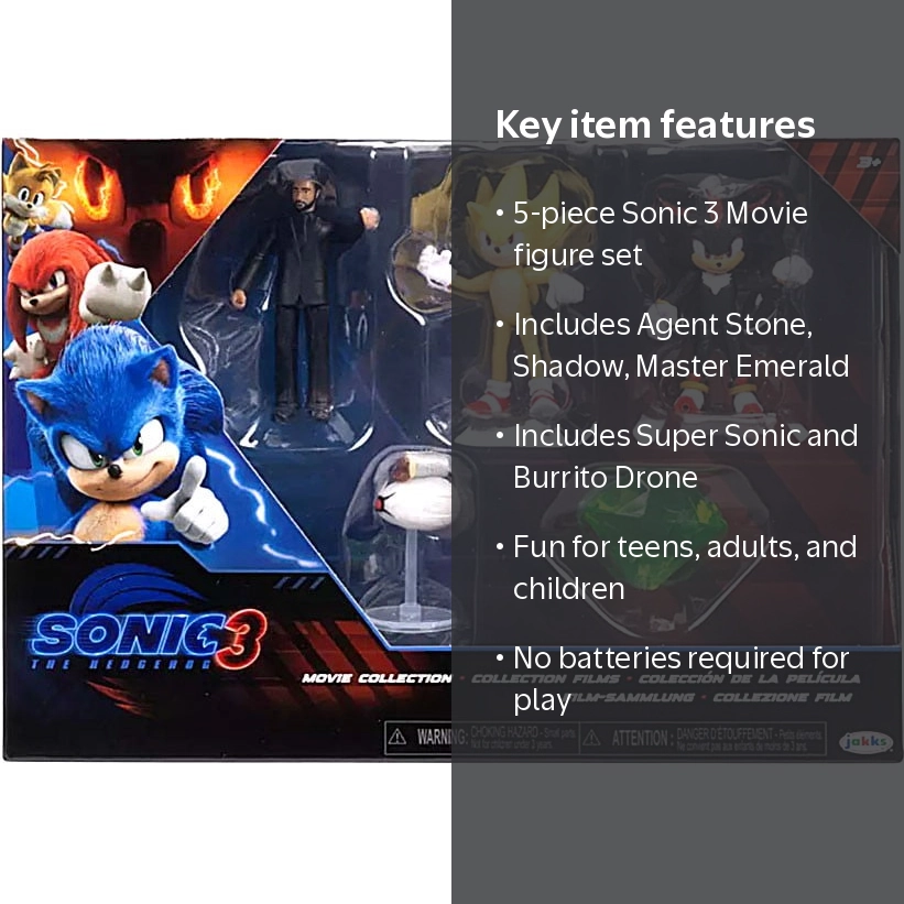 Sonic 3 Movie 5-Pack - Toy sets for department stores - Walmart