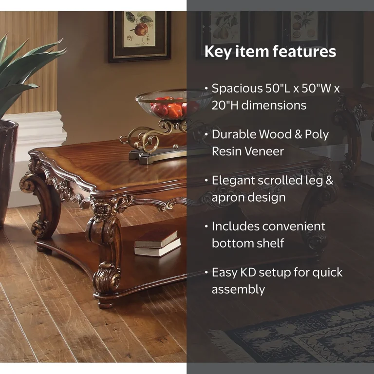 ACME Vendome Coffee Table (Square), Cherry - Walmart.com
