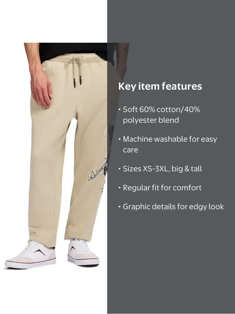 Airwalk Men's & Big Men's Fleece Jogger Pant, Sizes XS-3XL
