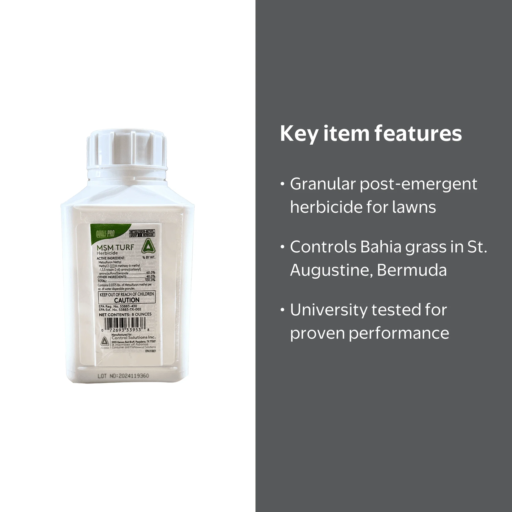 Control Solutions Qp MSM TurfHerbicide 60DF 8oz for Broadleaf and Grassy Weed  Control on Ornamental Turf - Walmart.com