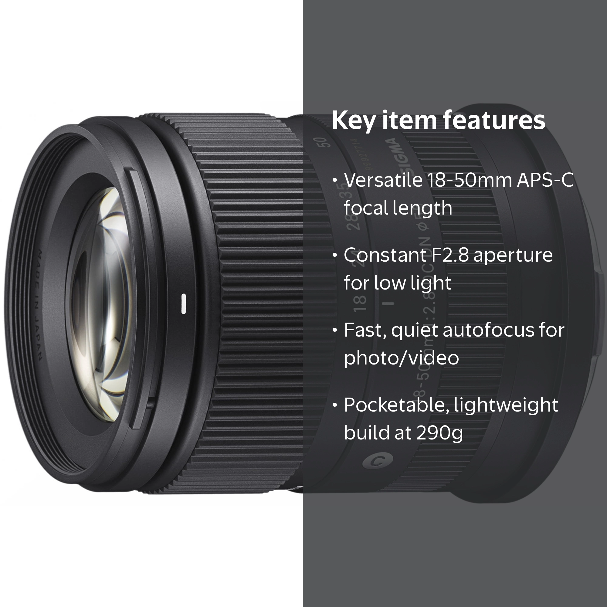 Sigma, Lens, 18-50mm F2.8, Compact, Autofocus, APS-C format