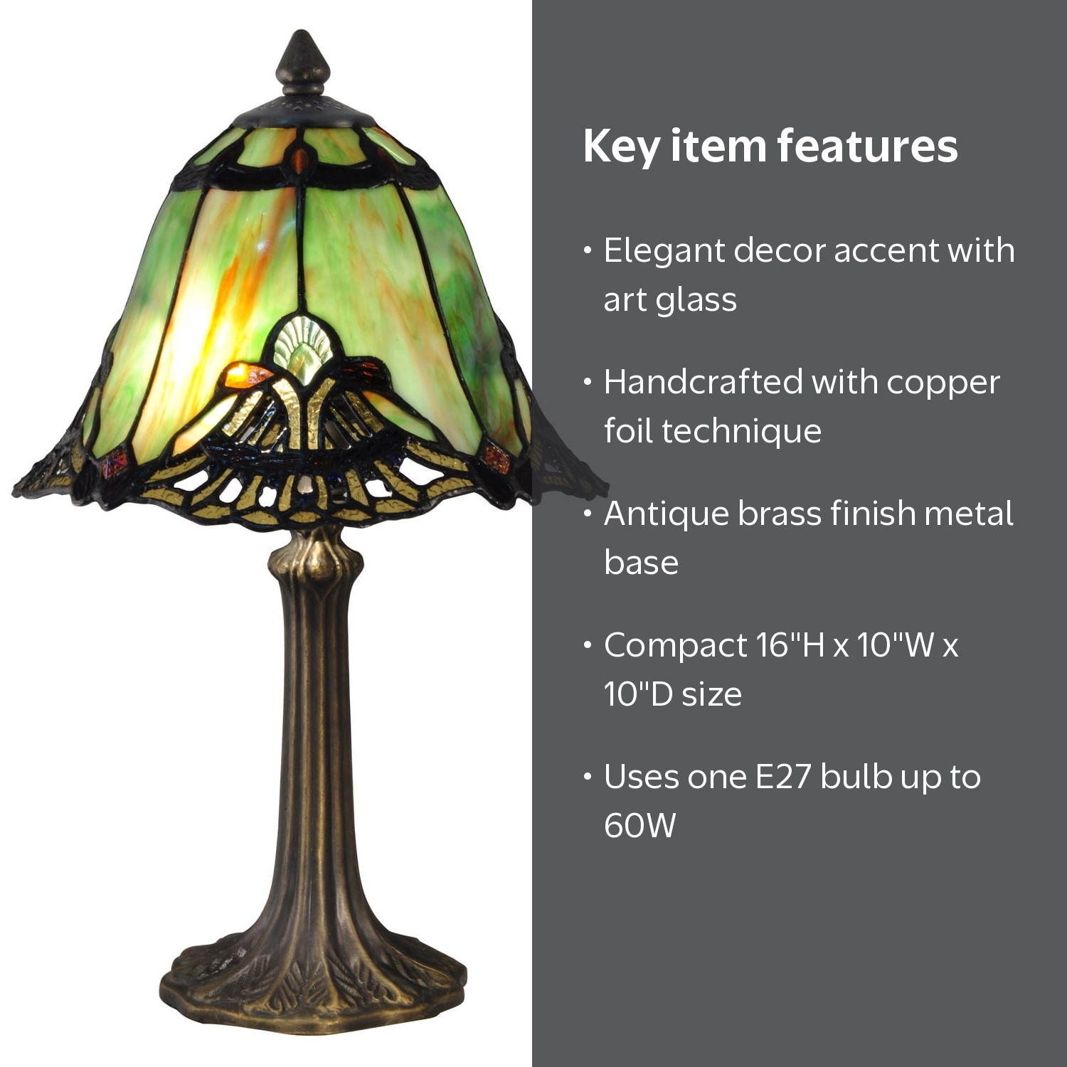 Dale Tiffany Green Haiawa Accent Lamp - Walmart.com