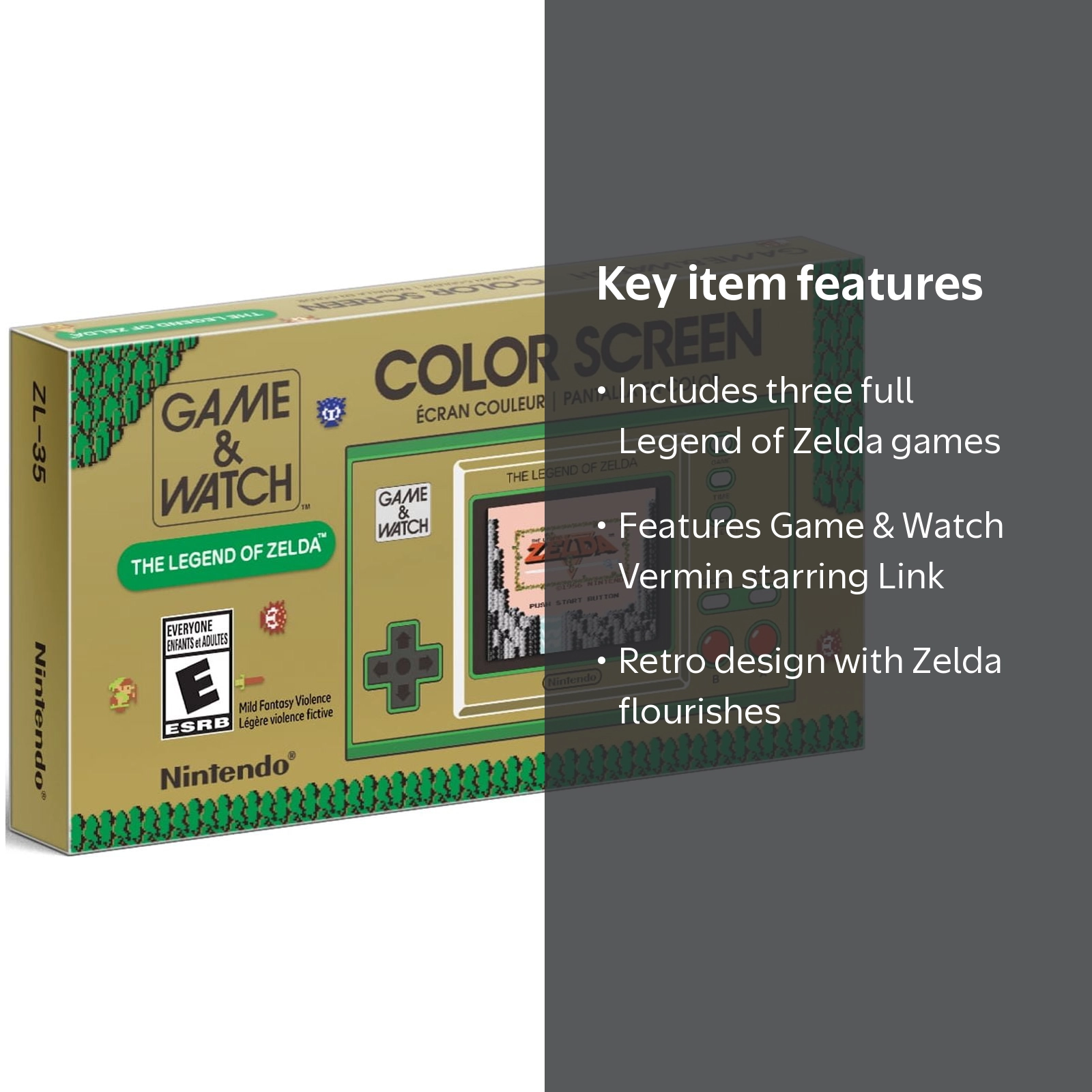 Nintendo, Game and Watch The Legend of Zelda, Retro Edition, Black