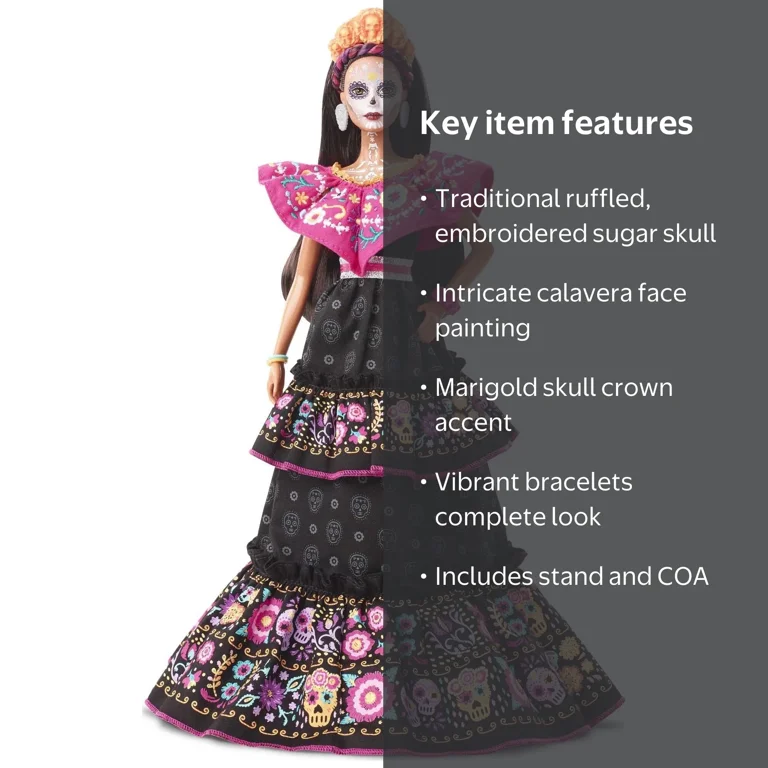 2022 Barbie Día De Muertos Doll 死者の日 Barbie Signature 2022 Dia de Muertos Collectible Doll with Sugar